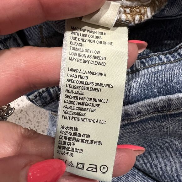 Free People Size 25 Great Heights Frayed Hem Skinny Jeans Distressed Low Rise - Picture 11 of 15